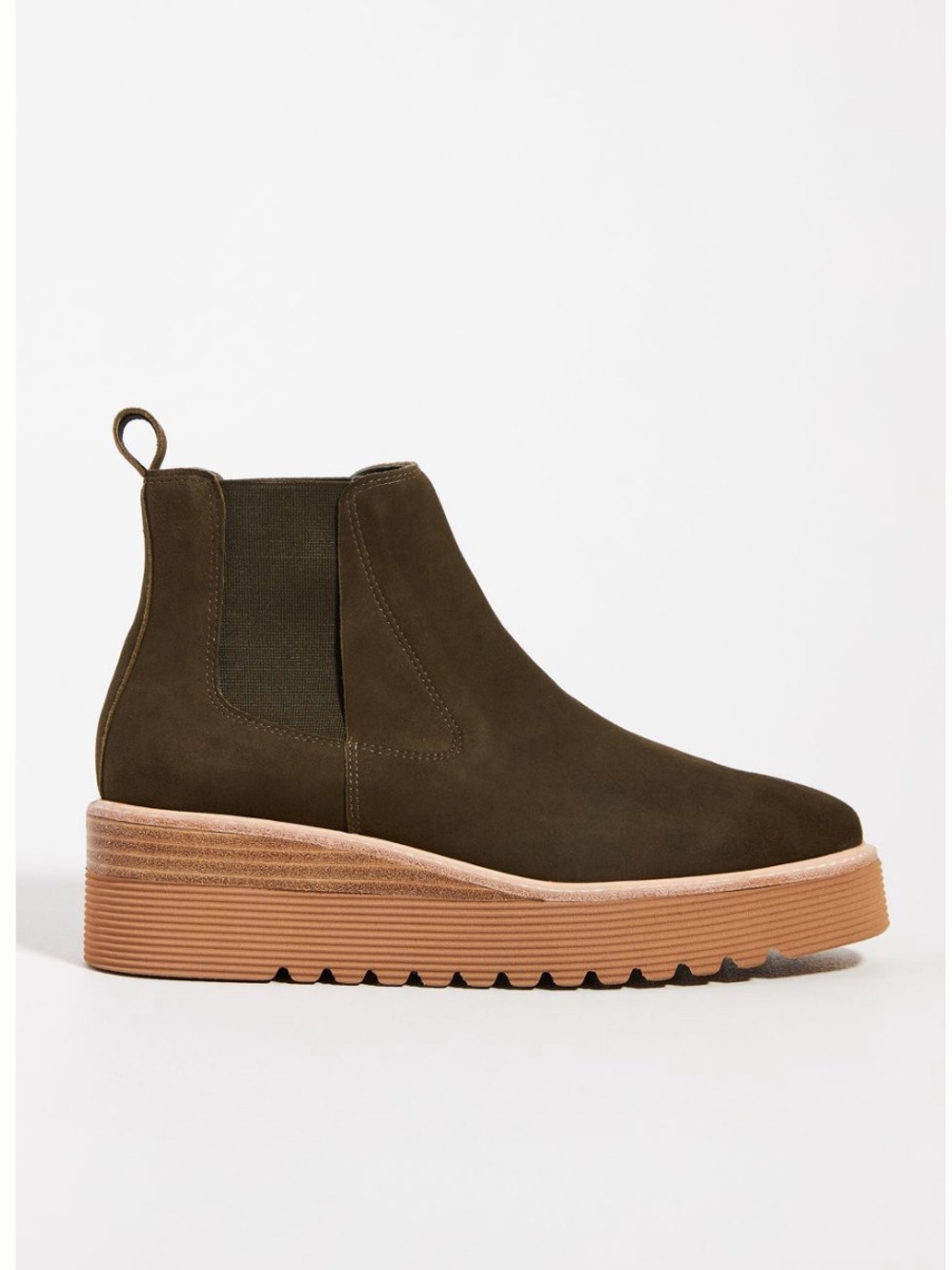 Silent D Chelsea Platform Ankle Boot - Olive Green